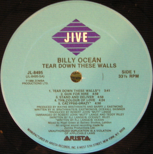 Billy Ocean : Tear Down These Walls (LP, Album, Spe)