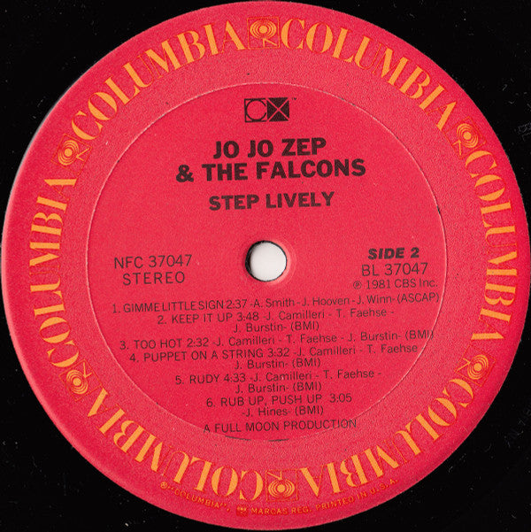 Jo Jo Zep And The Falcons : Step Lively (LP, CX )