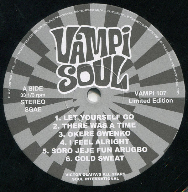 Victor Olaiya & His All Stars : Victor Olaiya's All Stars Soul International (LP, Comp, Ltd)
