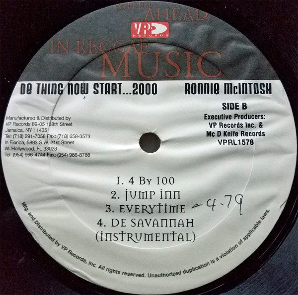Ronnie McIntosh : De Thing Now Start ... 2000 (LP, Album)