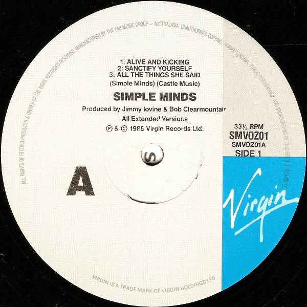 Simple Minds : Alive And Kicking -(84/85/86)- (12", EP, Ltd)