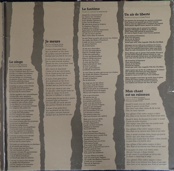Jean Ferrat : Ferrat (LP, Album, Gat)
