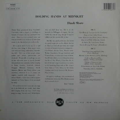 Dinah Shore : Holding Hands At Midnight (LP, Mono, RE)
