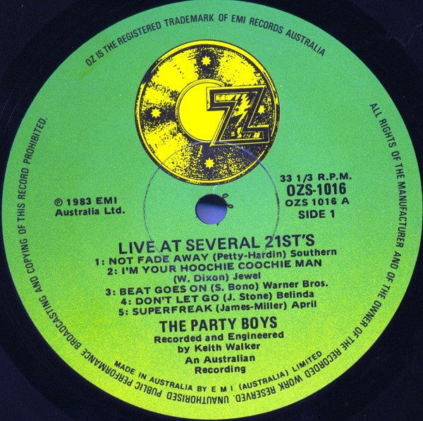 The Party Boys (3) : Live At Several 21st's (LP, Album)
