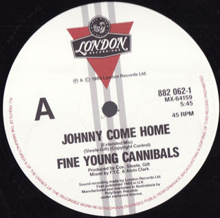 Fine Young Cannibals : Johnny Come Home (12", Ltd)