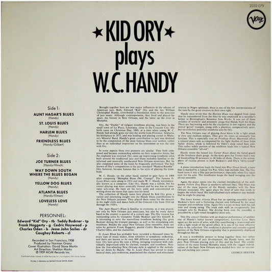 Kid Ory : Plays W.C. Handy (LP, RE)