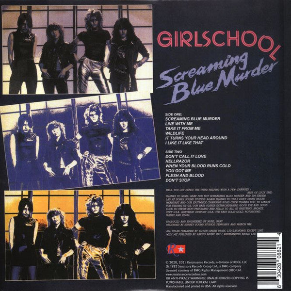 Girlschool : Screaming Blue Murder (LP, Album, Dlx, Ltd)