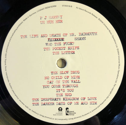 PJ Harvey : Uh Huh Her (LP, Album, RE, 180)