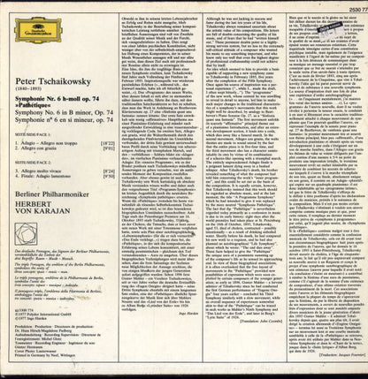 Pyotr Ilyich Tchaikovsky, Berliner Philharmoniker, Herbert Von Karajan : Symphonie Nr. 6 "Pathétique" (LP)