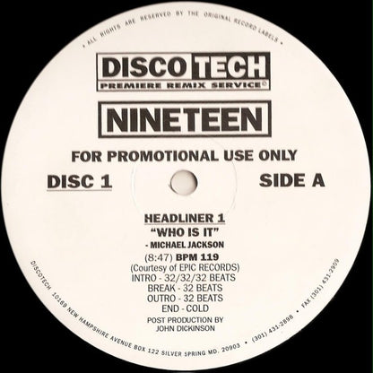 Various : DiscoTech Nineteen (3x12", Comp, Promo)