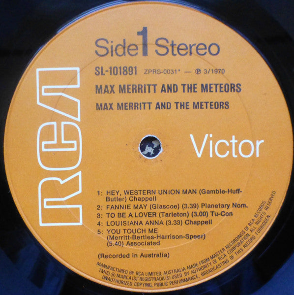 Max Merritt & The Meteors* : Max Merritt & The Meteors (LP, Album)