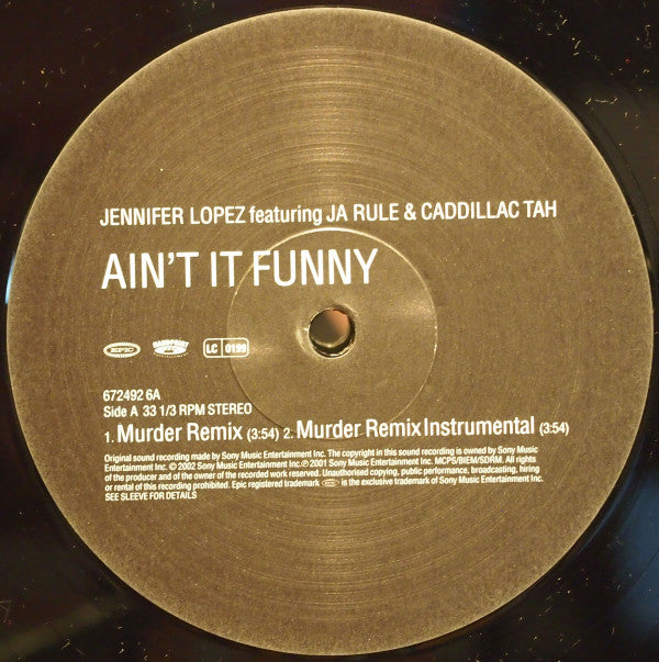 Jennifer Lopez : Ain't It Funny (12")