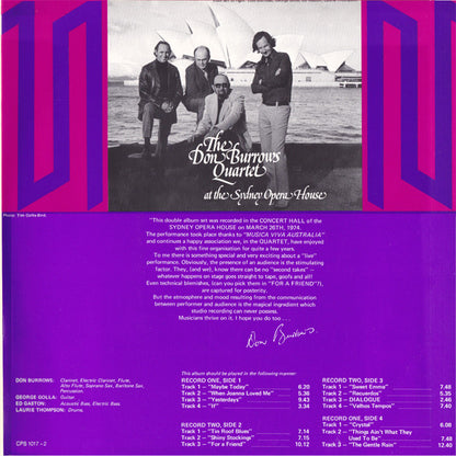The Don Burrows Quartet : At The Sydney Opera House (2xLP, Album)