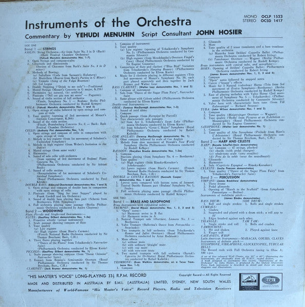Yehudi Menuhin : Instruments Of The Orchestra (LP)
