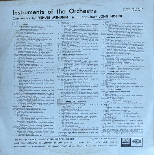 Yehudi Menuhin : Instruments Of The Orchestra (LP)