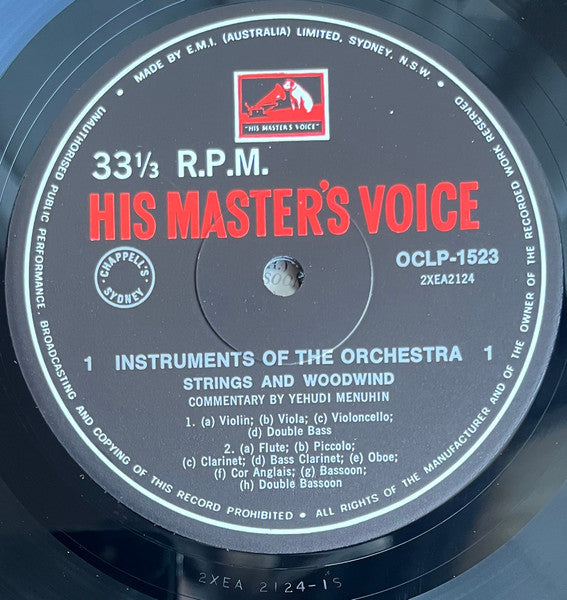Yehudi Menuhin : Instruments Of The Orchestra (LP)