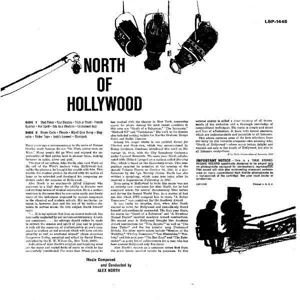 Alex North And His Orchestra* : North Of Hollywood (LP, Album)