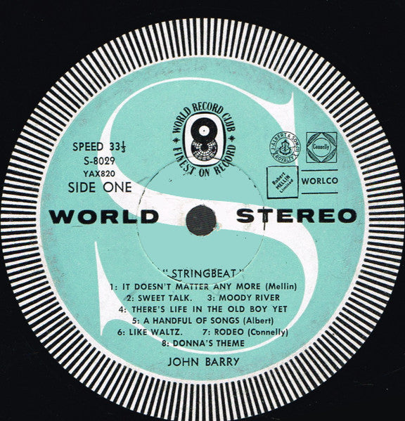 John Barry : Stringbeat (LP, Album, Club, RE, 299)