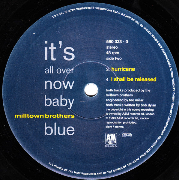 Milltown Brothers : It's All Over Now Baby Blue (10", EP, Ltd, Num)