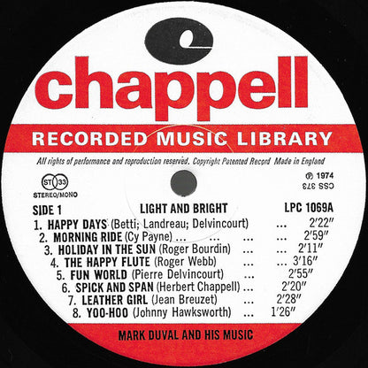 Mark Duval And His Music : Light And Bright (LP)