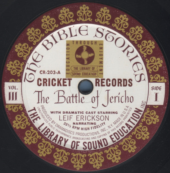 Leif Erickson : Bible Stories: The Battle Of Jericho / Samson, Vol III (LP, Styrene)