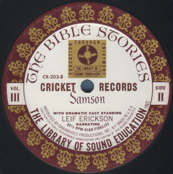 Leif Erickson : Bible Stories: The Battle Of Jericho / Samson, Vol III (LP, Styrene)