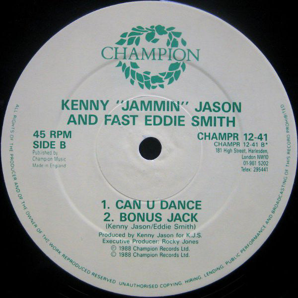 Kenny "Jammin" Jason And "Fast" Eddie Smith : Can U Dance (Noise Boys Remix) (12")