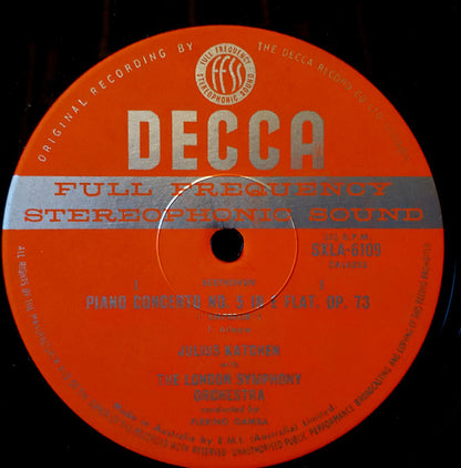 Ludwig van Beethoven, Julius Katchen, London Symphony Orchestra, Pierino Gamba : Piano Concerto No.5 In E Flat "Emperor" / Egmont Overture (LP)