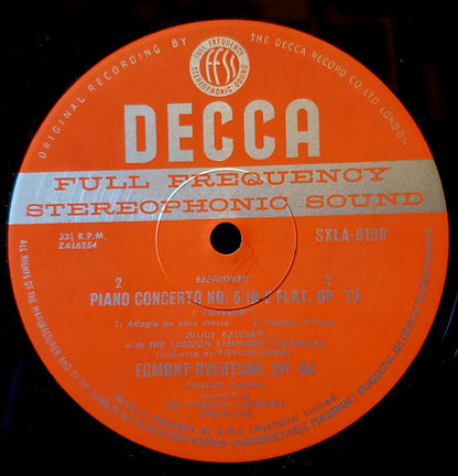 Ludwig van Beethoven, Julius Katchen, London Symphony Orchestra, Pierino Gamba : Piano Concerto No.5 In E Flat "Emperor" / Egmont Overture (LP)