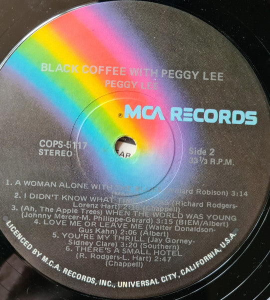 Peggy Lee : Black Coffee (LP, Album, RE)