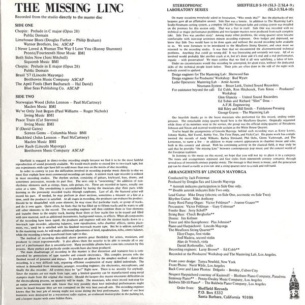 Lincoln Mayorga And Distinguished Colleagues : The Missing Linc (Volume II) (LP, Album, Ltd, Gat)