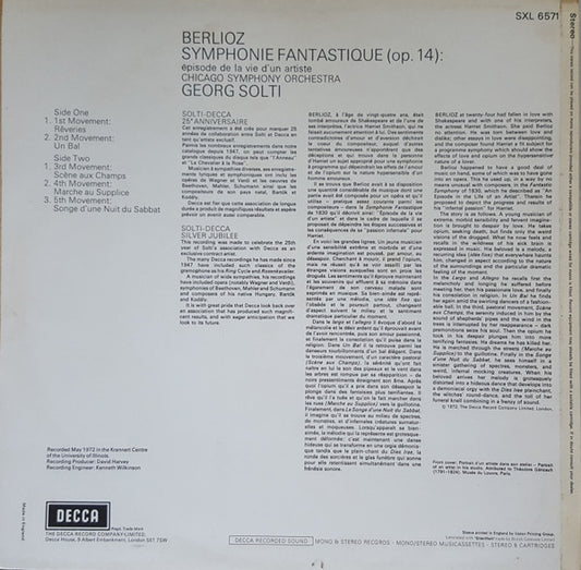 Hector Berlioz, Chicago Symphony Orchestra, Georg Solti : Symphonie Fantastique (LP, RP)