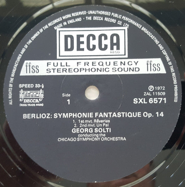 Hector Berlioz, Chicago Symphony Orchestra, Georg Solti : Symphonie Fantastique (LP, RP)
