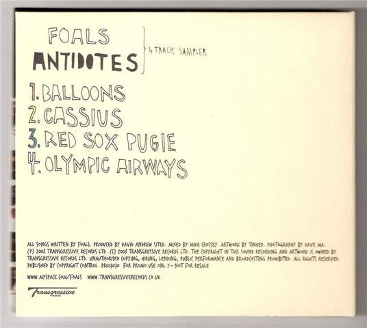 Foals : Antidotes (4 Track Sampler) (CDr, Promo, Smplr, Dig)