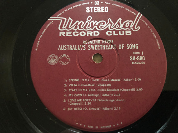 Rosalind Keene : Australia's Sweetheart Of Song (LP, Comp)