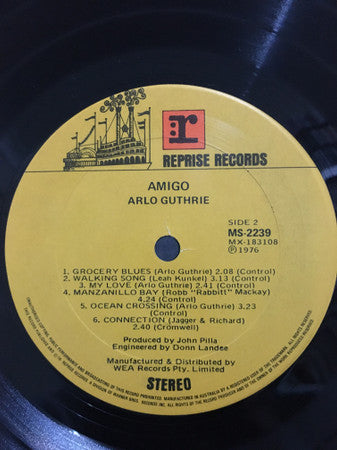 Arlo Guthrie : Amigo (LP, Album)