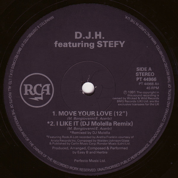 DJ H Featuring Stefy* : Move Your Love (12")