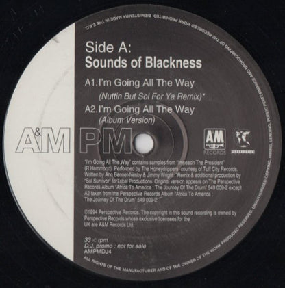 Sounds Of Blackness : I'm Going All The Way / Everything Is Gonna Be Alright (12", Promo)