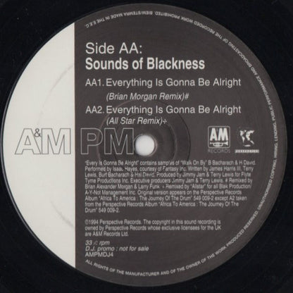 Sounds Of Blackness : I'm Going All The Way / Everything Is Gonna Be Alright (12", Promo)