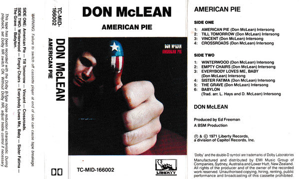 Don McLean : American Pie  (Cass, Album)