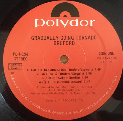 Bruford : Gradually Going Tornado (LP, Album, Pre)