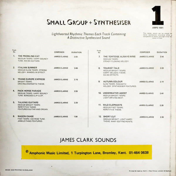 James Clarke : Small Group + Synthesiser (LP, Album)