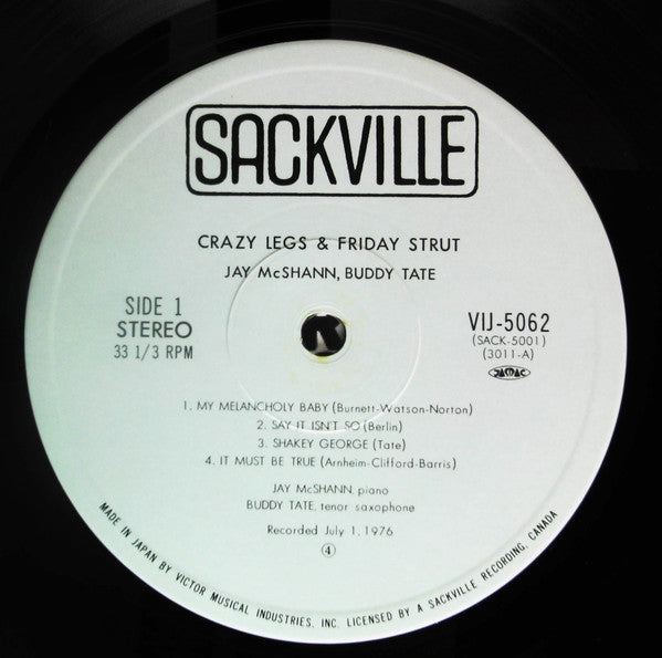 Jay McShann · Buddy Tate : Crazy Legs & Friday Strut (LP, Album)