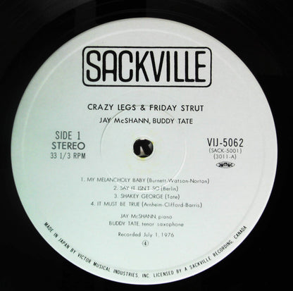 Jay McShann · Buddy Tate : Crazy Legs & Friday Strut (LP, Album)
