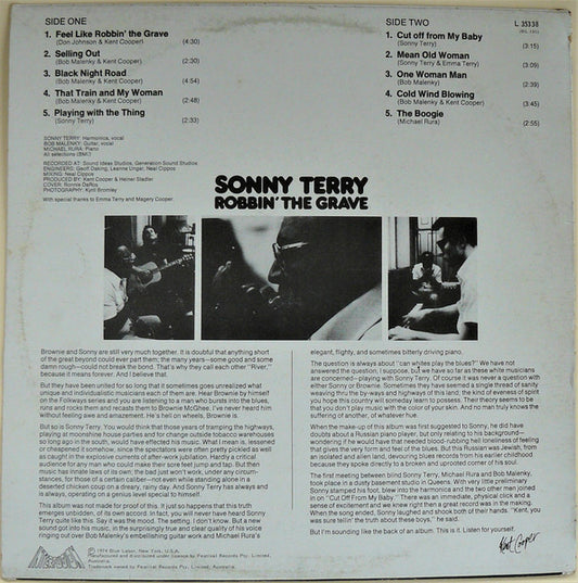 Sonny Terry : Robbin' The Grave (LP)