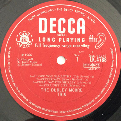 Dudley Moore Trio : Genuine Dud (LP, Album, Mono)