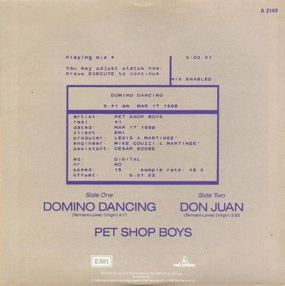 Pet Shop Boys : Domino Dancing (7", Single)
