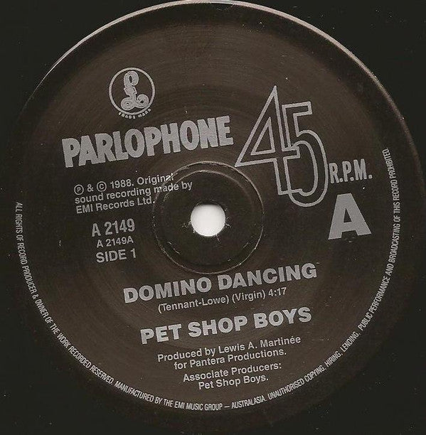 Pet Shop Boys : Domino Dancing (7", Single)