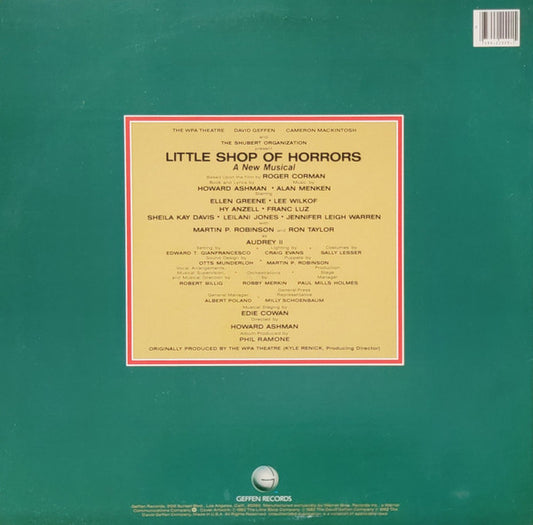 Howard Ashman & Alan Menken : Little Shop Of Horrors - Original Cast Album (LP, Album)