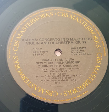 Isaac Stern, Zubin Mehta, New York Philharmonic - Johannes Brahms : Violin Concerto (LP, Album)